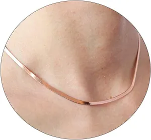 BERISO 18K Gold Plated Personalized Herringbone Choker Necklace Sets Anti Tarnish Stainless Steel Double Layered Shiny Herringbone Snake Chain Trendy Dainty Necklaces Set