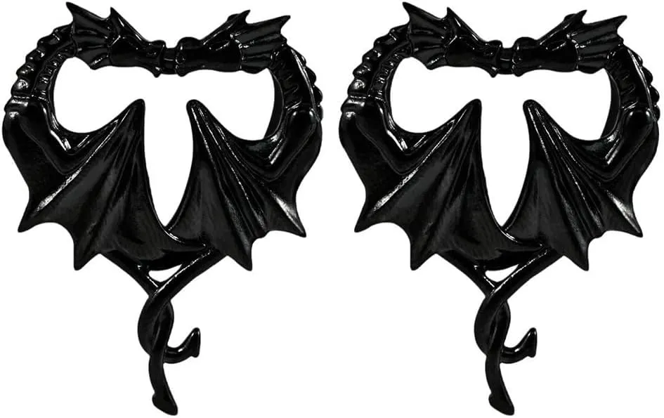 Black Dragon Ear Gauges Stainless Steel Ear Plugs 8mm-25mm Flesh Tunnels Plugs Stretchers Expander Double Flared Flesh Tunnels Ear Piercing Jewelry