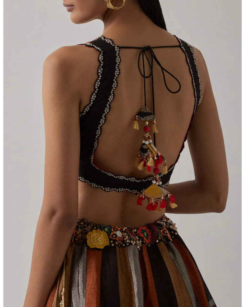Black Metallic Lehenga Set