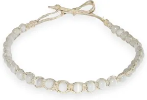 BlueRica Cat's Eye Beads on Hemp Choker Necklace