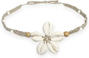 BlueRica Cowrie Shells Flower on Hemp Choker Necklace