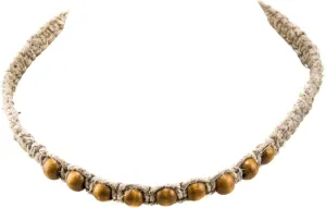 BlueRica Wood Beads on Hemp Choker Necklace