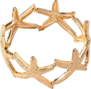 Bohemian Starfish Bracelet for Women, Gold Tone Zinc Alloy Jewelry, Vintage Boho Style, Adjustable Coastal Ocean Themed Charm Bracelet for Summer Beach Vacation