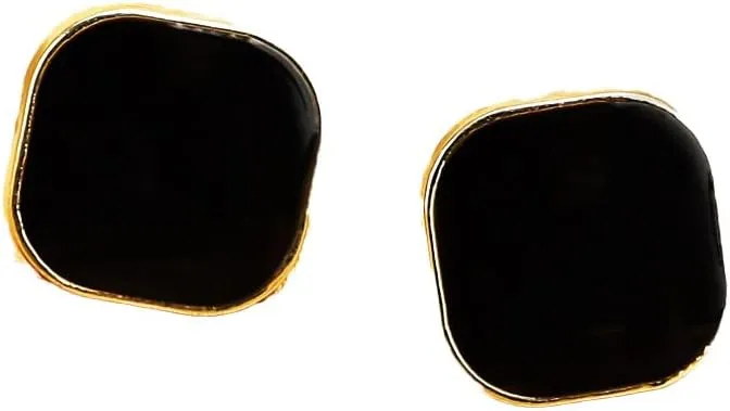 Caiyao Lightweight Colorful Enamel Square Button Earrings for Women Small Square Post Stud Earrings Delicate Pierced Earrings Teen Birthday Party Concert Christmas Jewelry Gifts