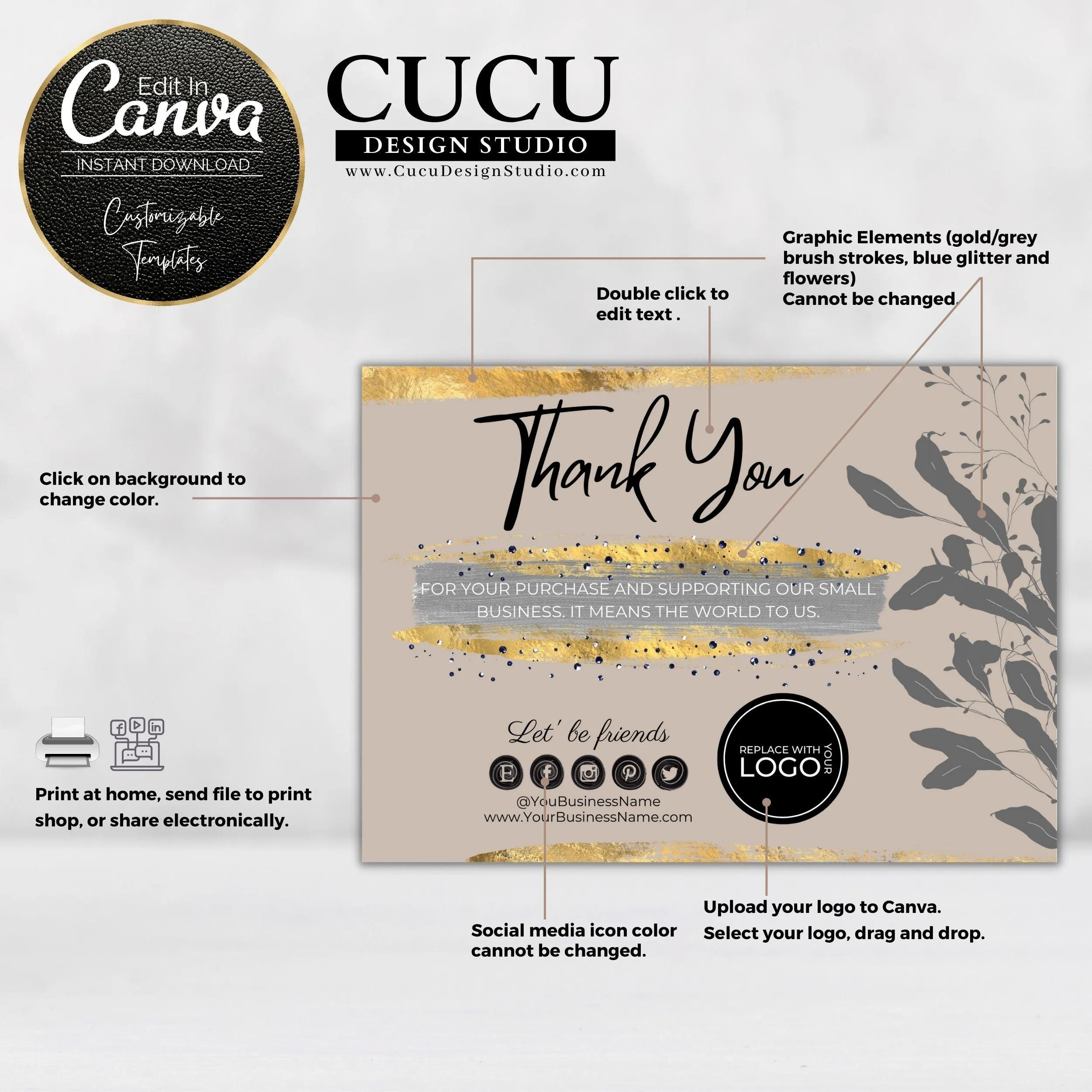Canva Thank You for Your Order Card Template