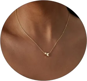 CAROVO Dainty Gold Necklace for Women 14K Plated Layered Chain Necklaces Trible Layering Paper Clip Chain Hammered Disc Link Necklace Shiny Twisted Rope Chain Necklace Jewelry