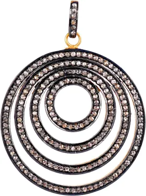 Certified Brown Diamond Pendant in 925 Sterling Silver Round Pendants 1.25 Carat Brown Natural Diamonds (I2-I3 Clarity) Designer Jewelry Gifts For Women