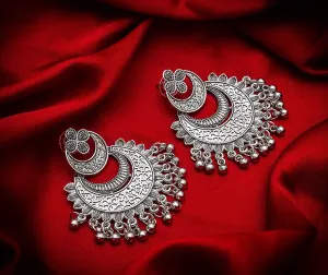 Chandbali Style Oxidized German Silver Earrings (E906)