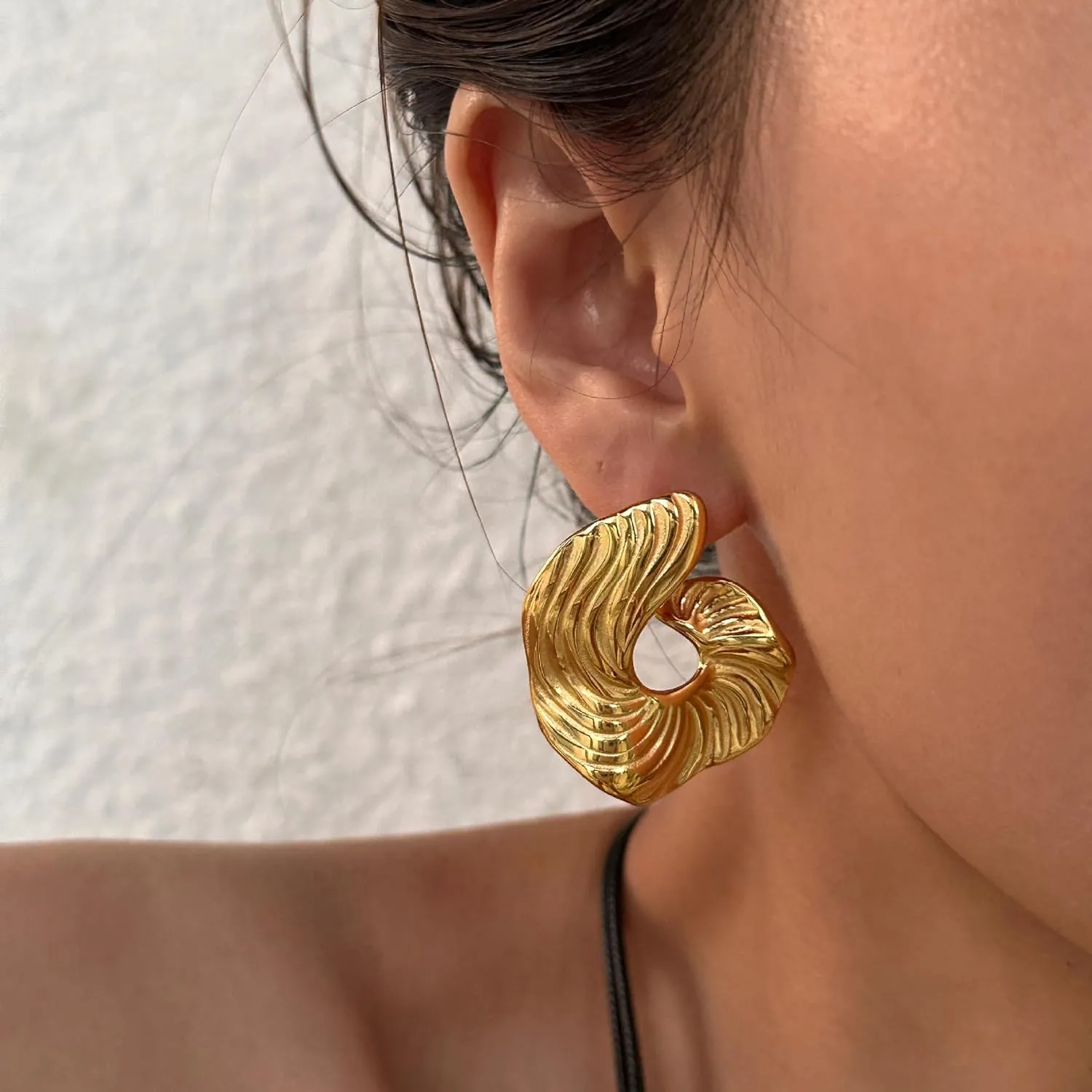 Chunky Gold & Silver Spiral Earrings - Trendy Large Geometric Fashion Statement Earrings