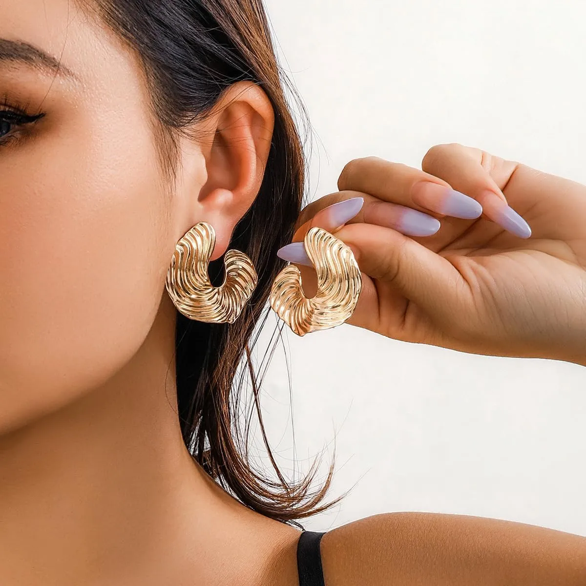 Chunky Gold & Silver Spiral Earrings - Trendy Large Geometric Fashion Statement Earrings