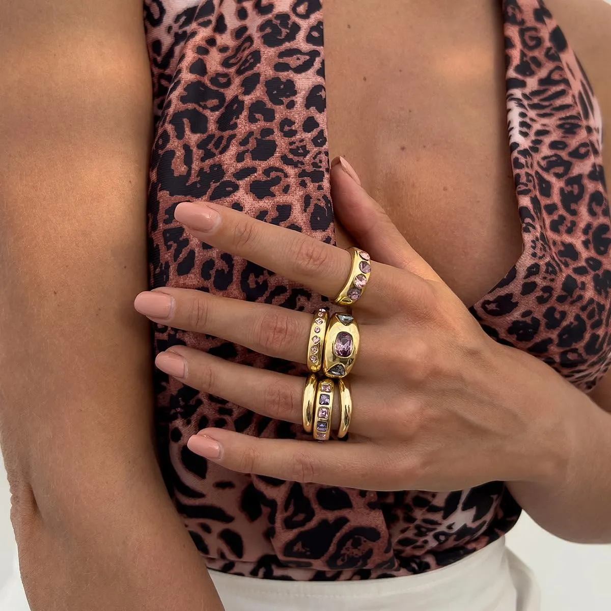 Chunky Gold Ring Set for Women Stacking Knuckle Finger Open Rings Statement Ring Set Punk Jewelry