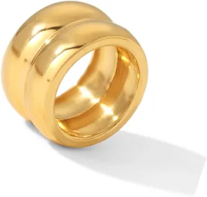 Chunky Gold Rings That Don't Tarnish Size 6-11 Silver Statement Rings for Women Bold Thick Chunky Rings Gold Silver Rings for Women