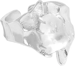 Chunky Gold Statement Ring for Women Adjustable Crystal Rings Bold Cocktail Ring Open Band Trendy Jewelry Gift