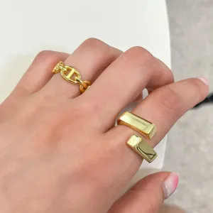 Chunky Open Ring for Women 14k Gold Simple Statement Ring Adjustable Fashion Silver Rings Statement Jewelry Gifts
