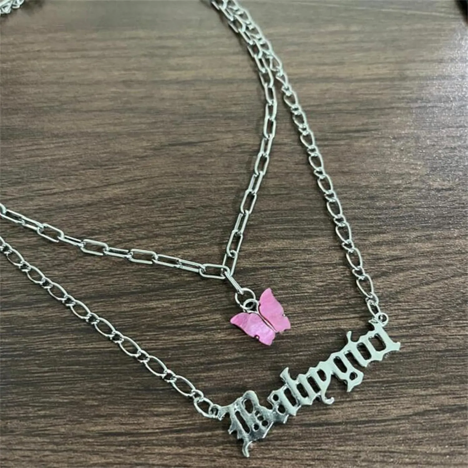 coadipress Old English Babygirl Necklace for Women Unique 18k Gold Silver Plated Adjustable Words Stainless Steel Clavicle Chain Necklaces Jewelry Birthday Gift