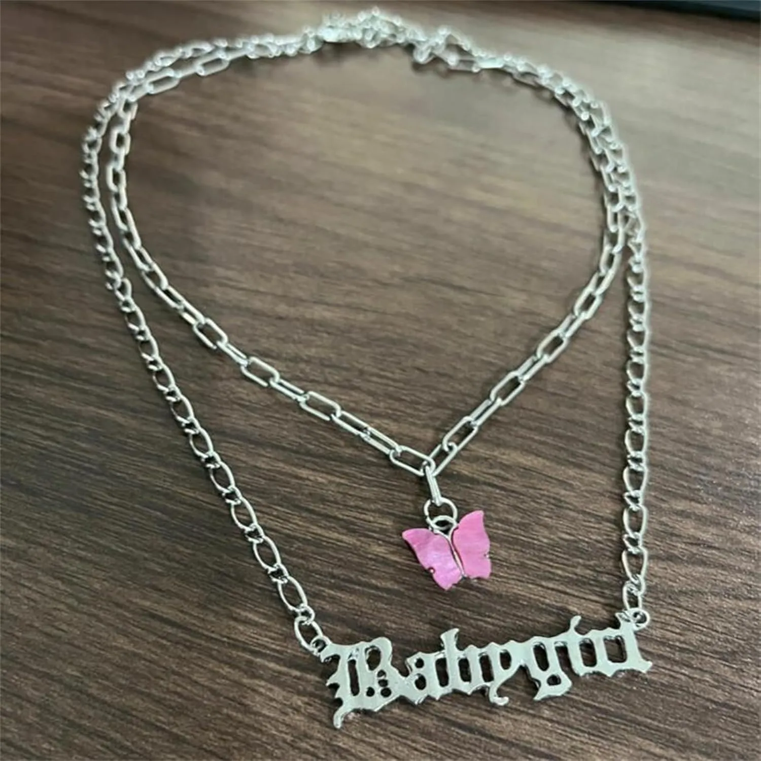 coadipress Old English Babygirl Necklace for Women Unique 18k Gold Silver Plated Adjustable Words Stainless Steel Clavicle Chain Necklaces Jewelry Birthday Gift