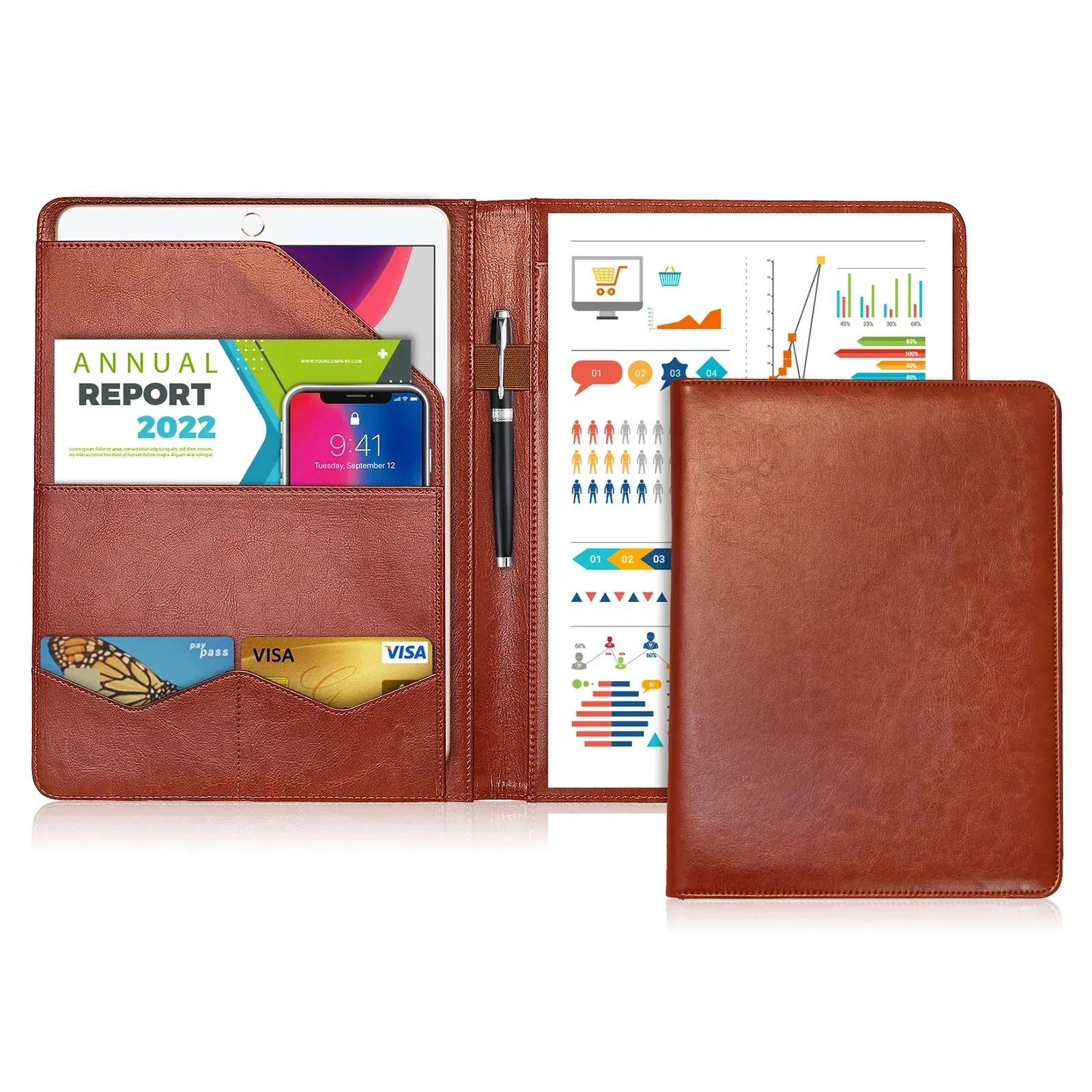 Conference Folder A4 Business Stationery Pu Leather Contract File Folders