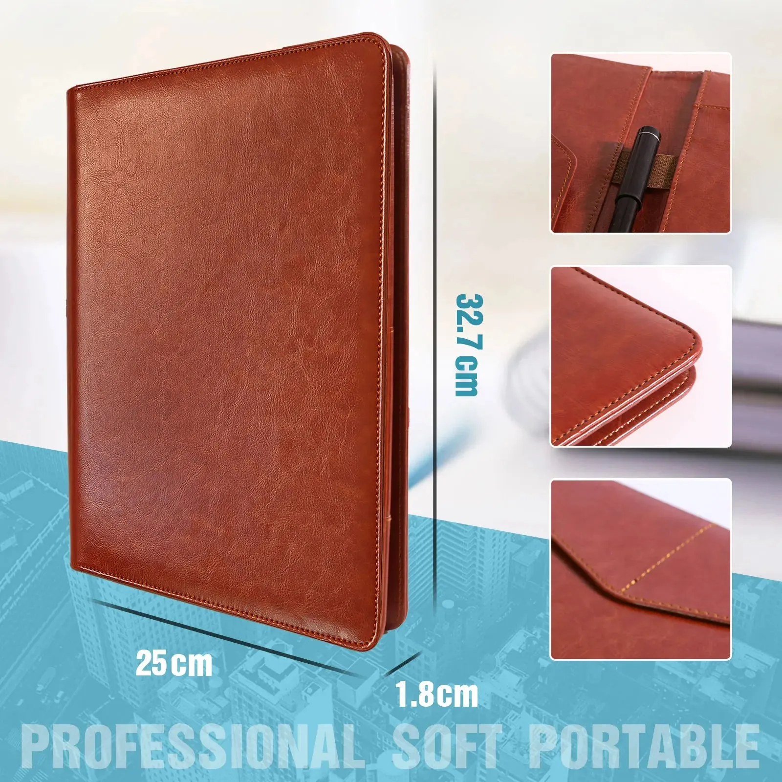 Conference Folder A4 Business Stationery Pu Leather Contract File Folders