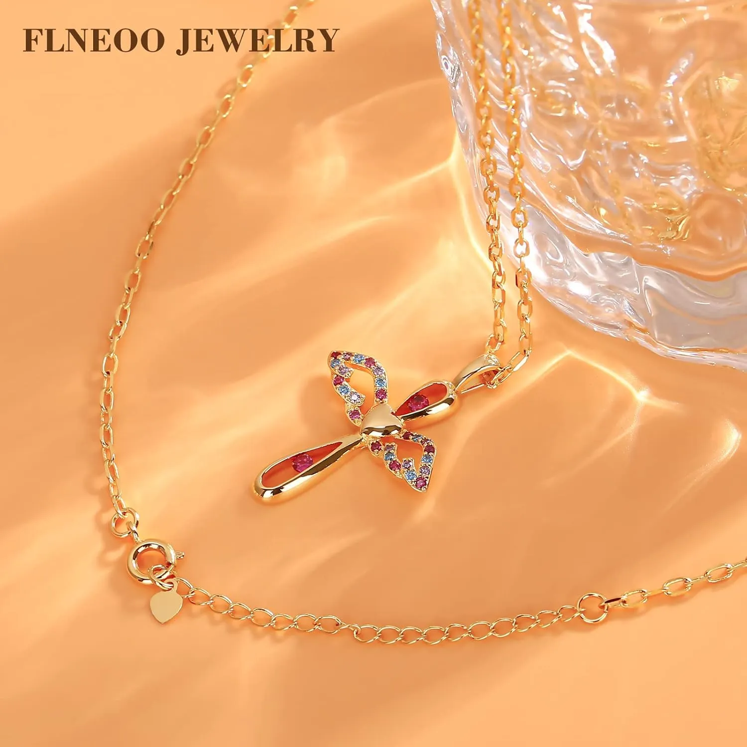 Cross Necklace First Communion Gifts for Girls, Dainty Necklaces for Teen Girls Cross Necklace Shiny CZ Religious Pendant Christian Jewelry Baptism Gifts for Girl