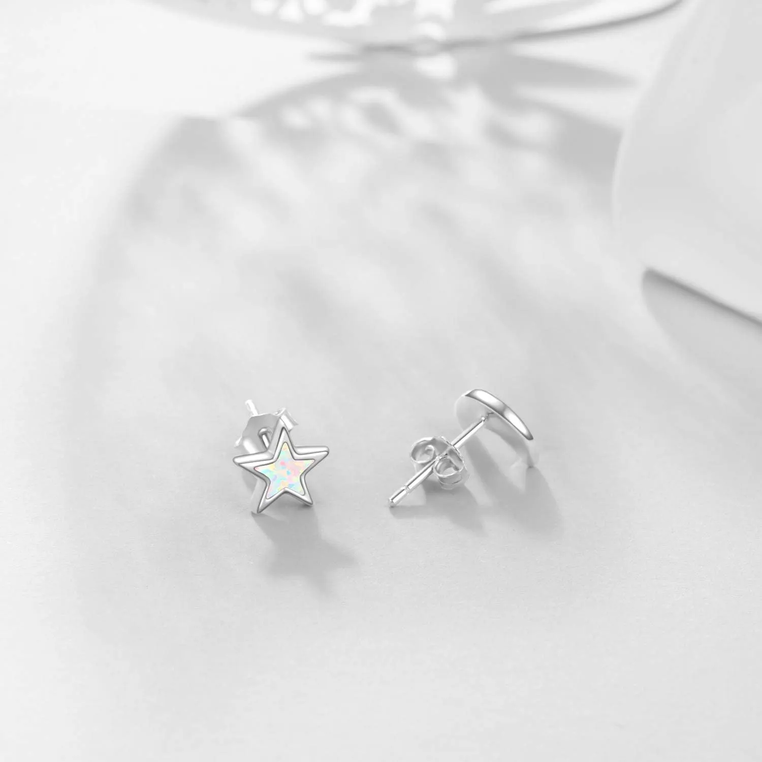 Cuoka 925 Sterling Silver Moon Star Sun Earrings, Opal Celestial Studs Earrings Delicate Moon Star Sun Earrings Jewelry Birthday Graduation Gift For Women