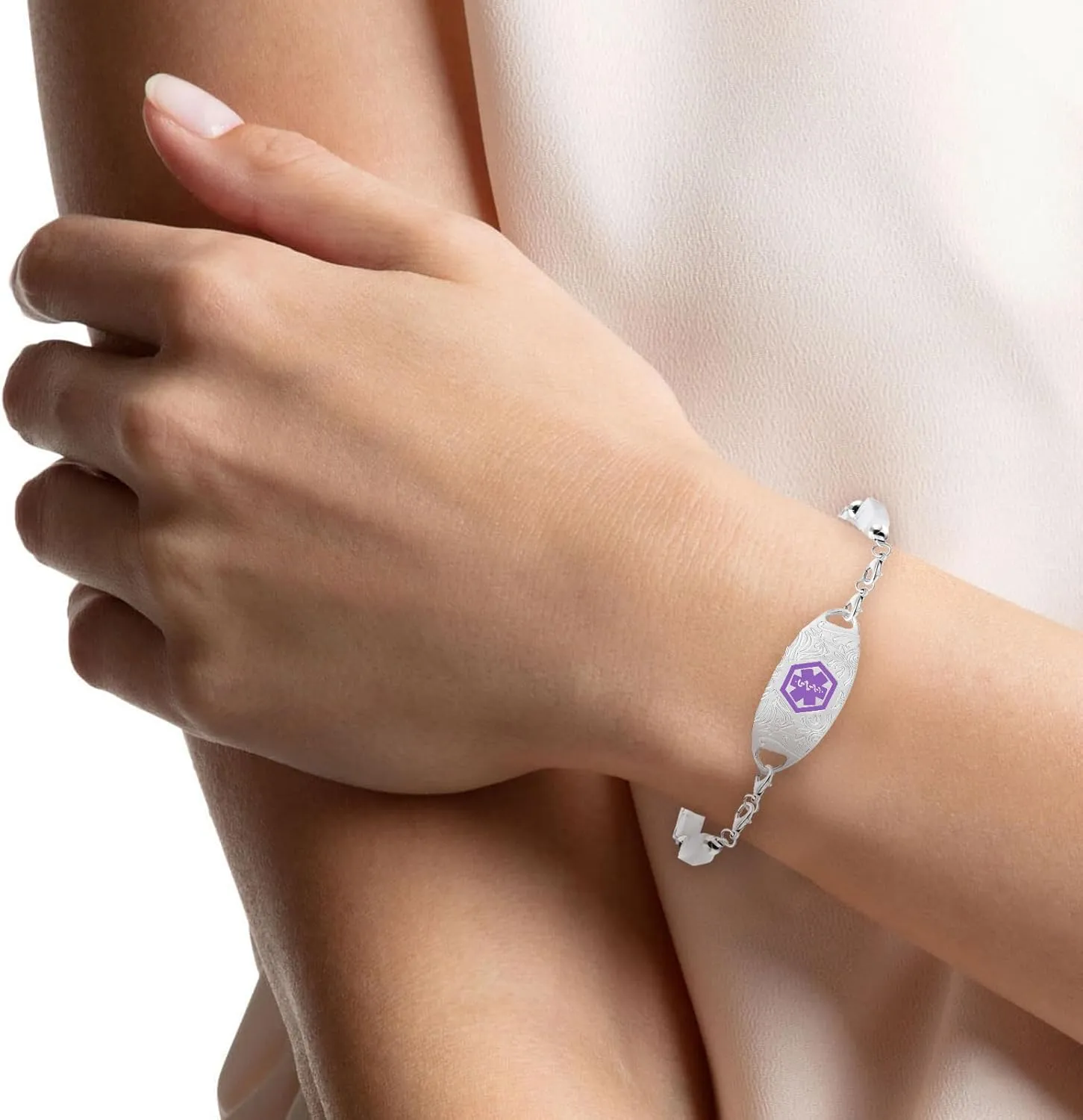 Custom Gemstone Medical ID Bracelets Engraved with Allergy, Diabetes, Epilepsy Alert Information for Women & Men