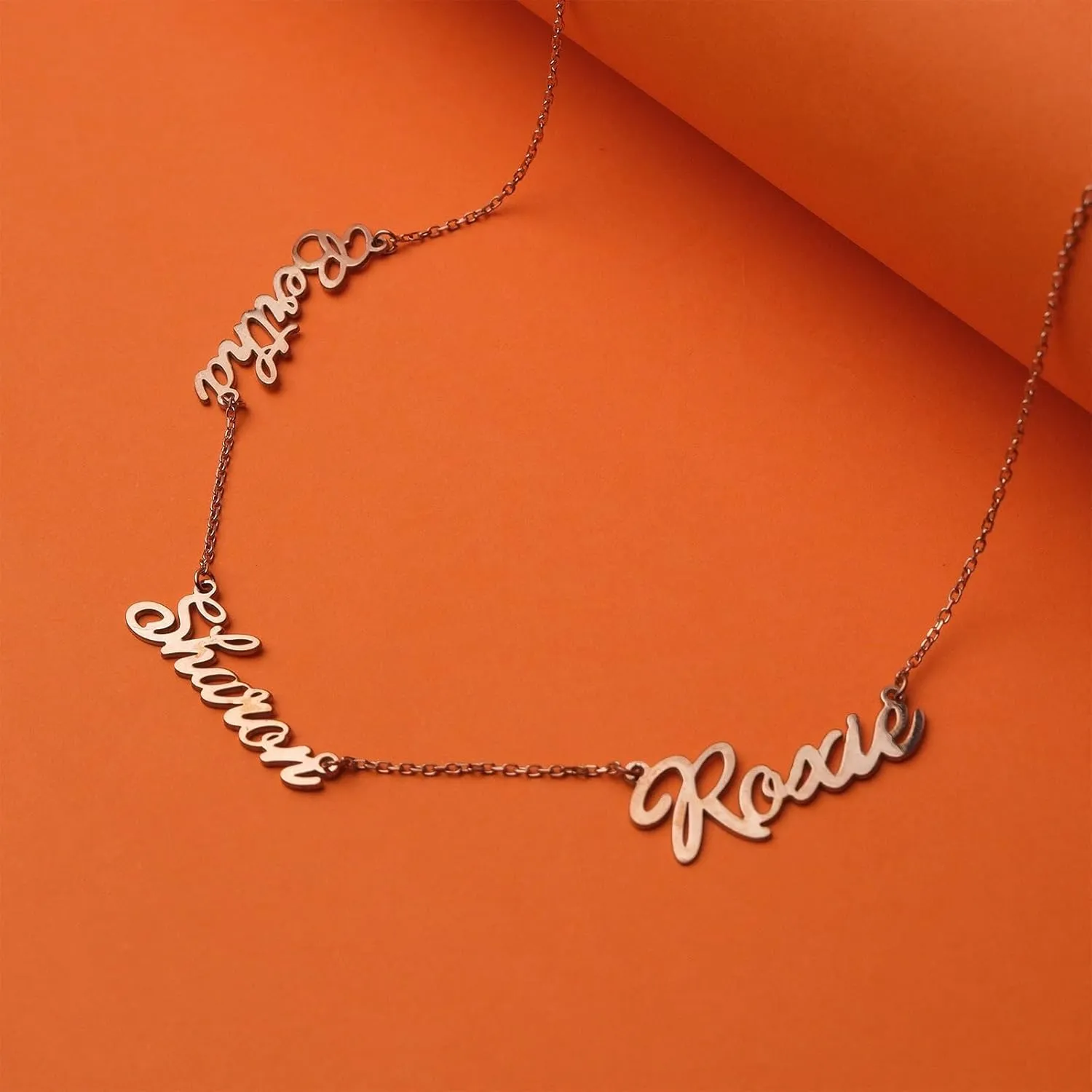 Custom Multi Name Necklace Personalized - 14K Gold Plated Stainless Steel Personalized Family Names Necklace - Unique Gift for Mother's Day