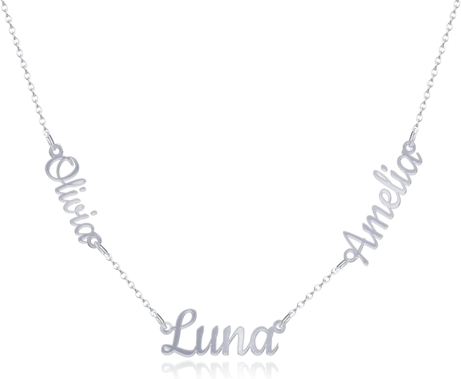 Custom Multi Name Necklace Personalized - 14K Gold Plated Stainless Steel Personalized Family Names Necklace - Unique Gift for Mother's Day