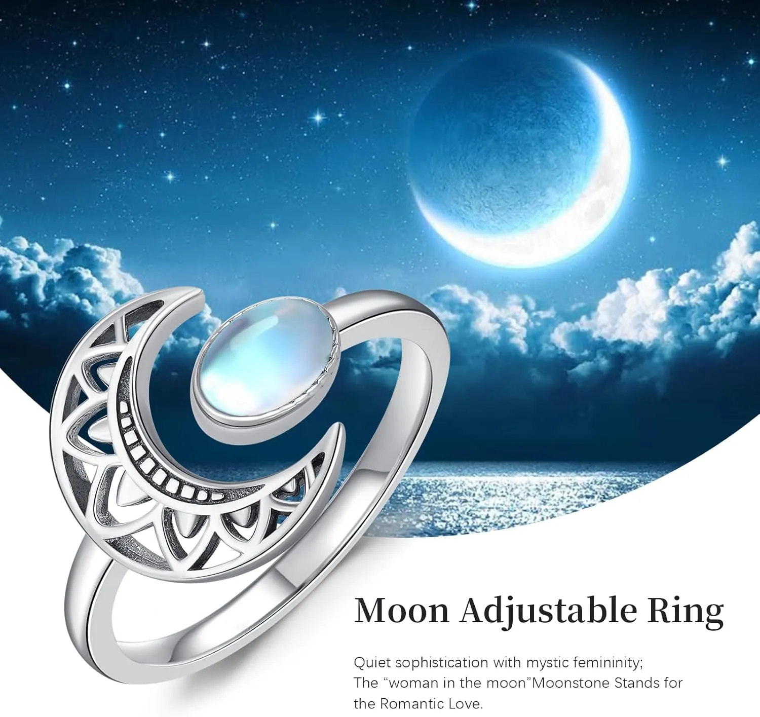 Cute Animals Ring 925 Sterling Silver Adjustable Ring Boho Jewelry Gifts for Women Men