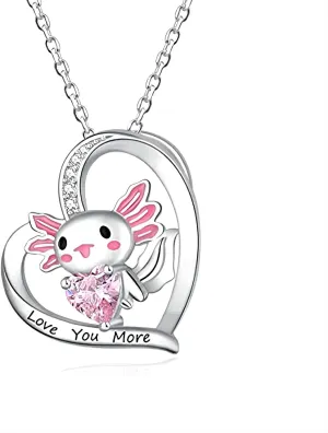 Cute Anime Axolotl Friendship Mexican Necklaces for Women Dainty Charm Unique Jewelry Gift