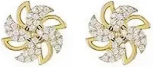 Delicate Crystal Rotating Pinwheel Stud Earrings for Women Fun Childhood Jewelry Gifts
