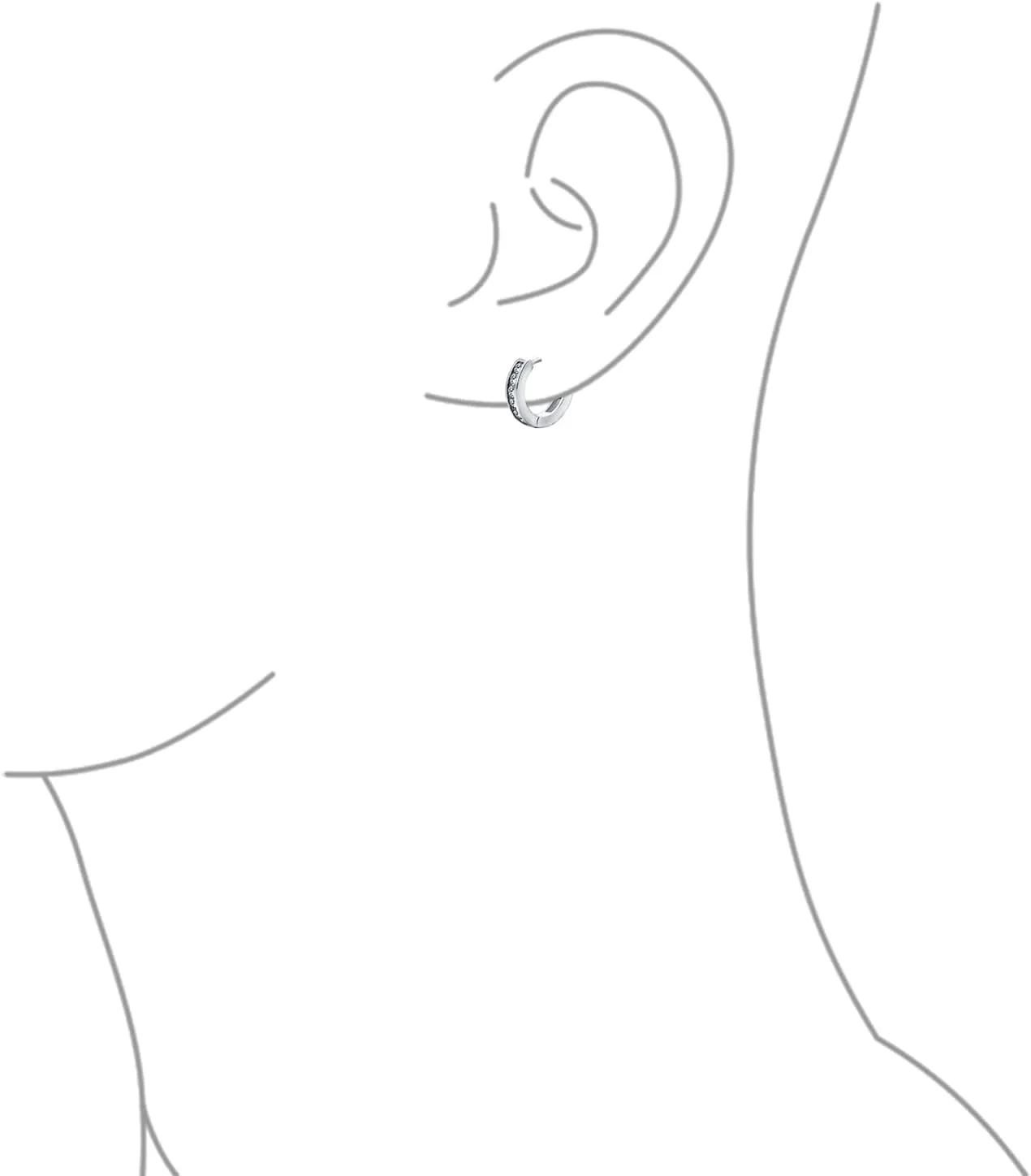 Delicate Tiny CZ Channel Set Huggie Hoop Earrings For Women For Teen Rose Gold Plated Sterling Silver More Colors