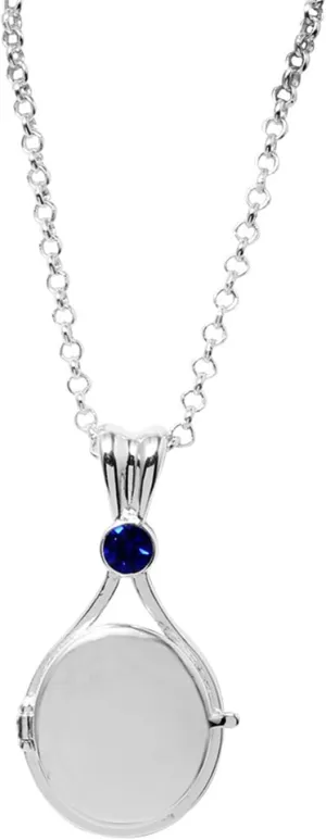 DEYOUM H2O Necklace for Men Women Unique Silver Plated Water Mermaid Locket Openable Pendant Necklaces, Inlay Shiny Blue Crystal for Woman Fans Cosplay Party Jewelry Gift (Blue)