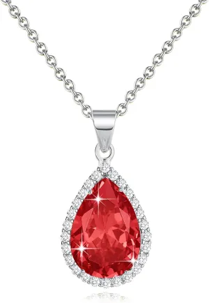 Diamond Teardrop Pendant Necklaces for Women Crystals Birthstone Costume Jewelry Gifts for WomenGold Plated 17.92   1.97 inch Chain