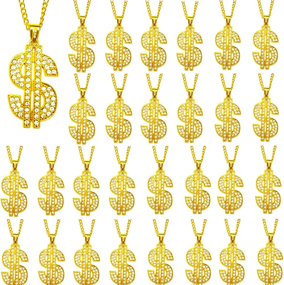 Dollar Chain Necklace Fake Gold Necklace for Men Women Party Hip Hop Accessory