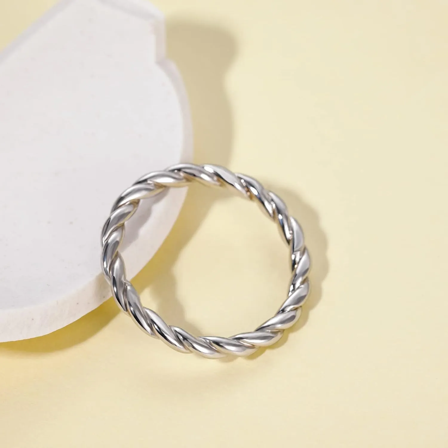 EAMTI 925 Sterling Silver Celtic Knot Ring Simple Criss Cross Infinity Wedding Band for Women Size 3-13