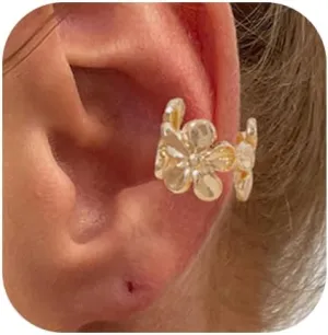Ear Cuff Earrings for Women Non Piercing Starfish Shell Flower Ears Clip on Dainty Statement Earrings Ocean Beach Summer Jewelry