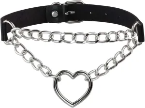 Eigso Pop Punk Collar Choker Vintage Retro Steampunk Dark Goth Style Heart Chains Necklace for Women