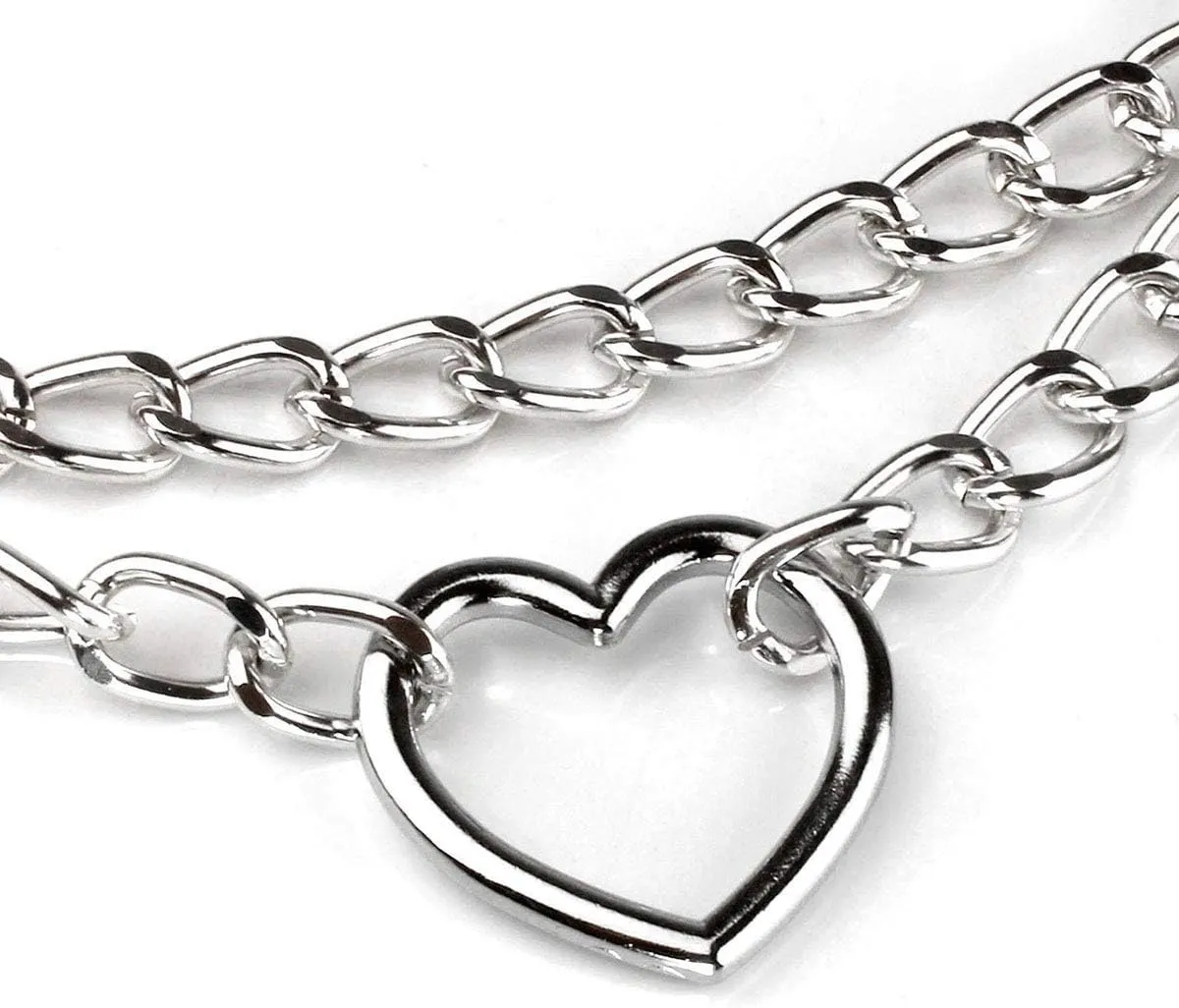 Eigso Pop Punk Collar Choker Vintage Retro Steampunk Dark Goth Style Heart Chains Necklace for Women