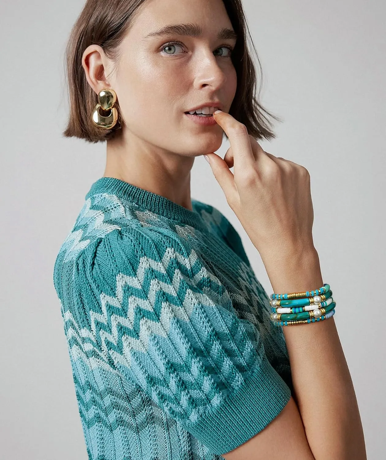 Elegance 11 designs colorful bracelets for women Surfer Thick Tube Heishi Summer Beach Beaded Stackable Boho Stretch Bracelets