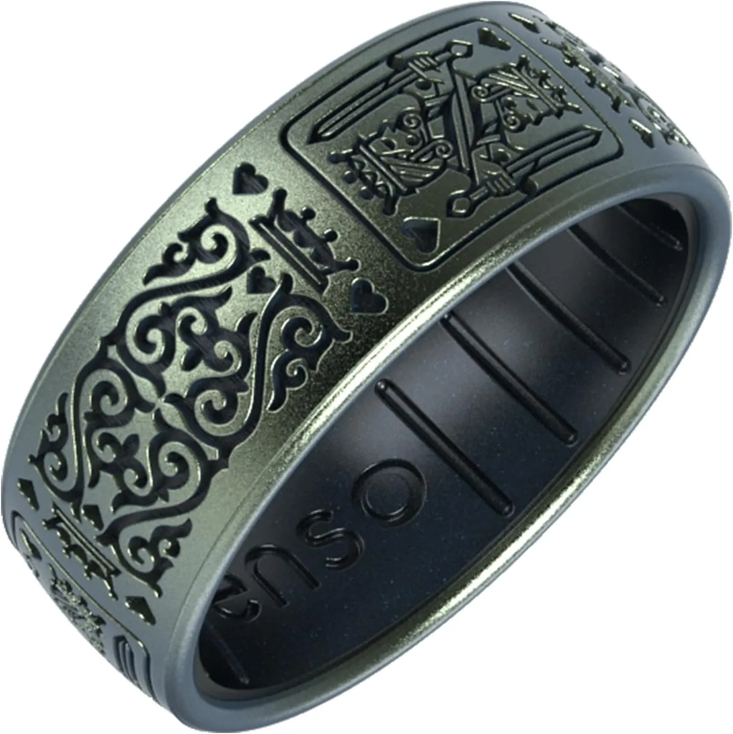 Enso Rings Etched Classic Silicone Rings - Endless Love Collection - Comfortable and Flexible Design