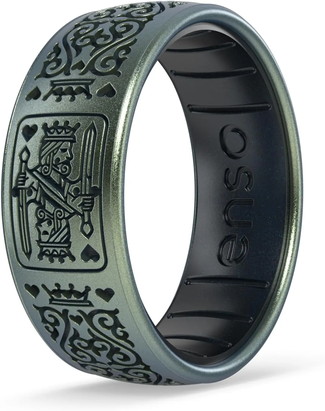Enso Rings Etched Classic Silicone Rings - Endless Love Collection - Comfortable and Flexible Design