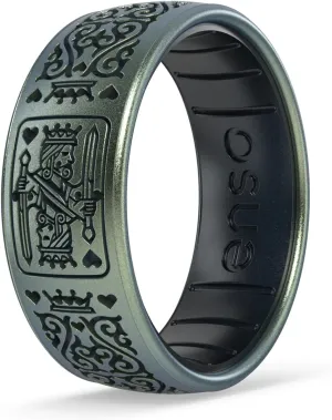 Enso Rings Etched Classic Silicone Rings - Endless Love Collection - Comfortable and Flexible Design