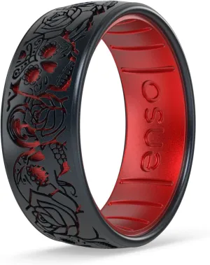 Enso Rings Etched Sugar Skulls 3.0 Silicone Rings - Comfortable and Flexible Design