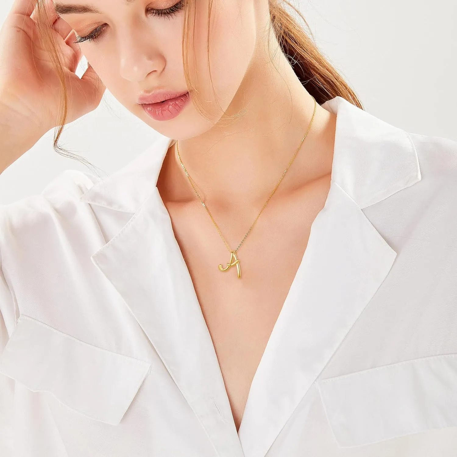 EUDORA Sterling Silver Initial Necklaces for Women, Classic 26 Letter Neckless Gifts for Girls, Sister, Mother Daughter, 18 inch Chain