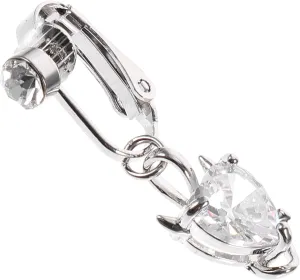 Fake Belly Button Ring with Zircon Inlaid Non Piercing Dangle Navel Jewelry for Parties and Beach Wear Eye Catching Clip Accessory
