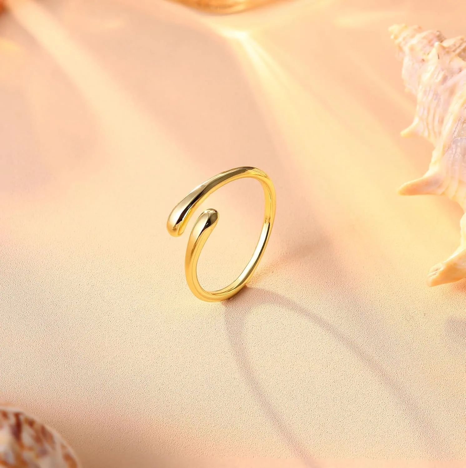 FASACCO 14k Gold Fillled Toe Rings for Women Hug CZ Triple Moonstone Snake Knot Simple Band Toe Rings Adjustable Toe Rings
