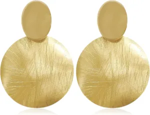 Fashion Big Disc Statement Dangle Earrings For Women Round Disc Geometric Drop Earrings Vintage Gold Silver Earrings For Women