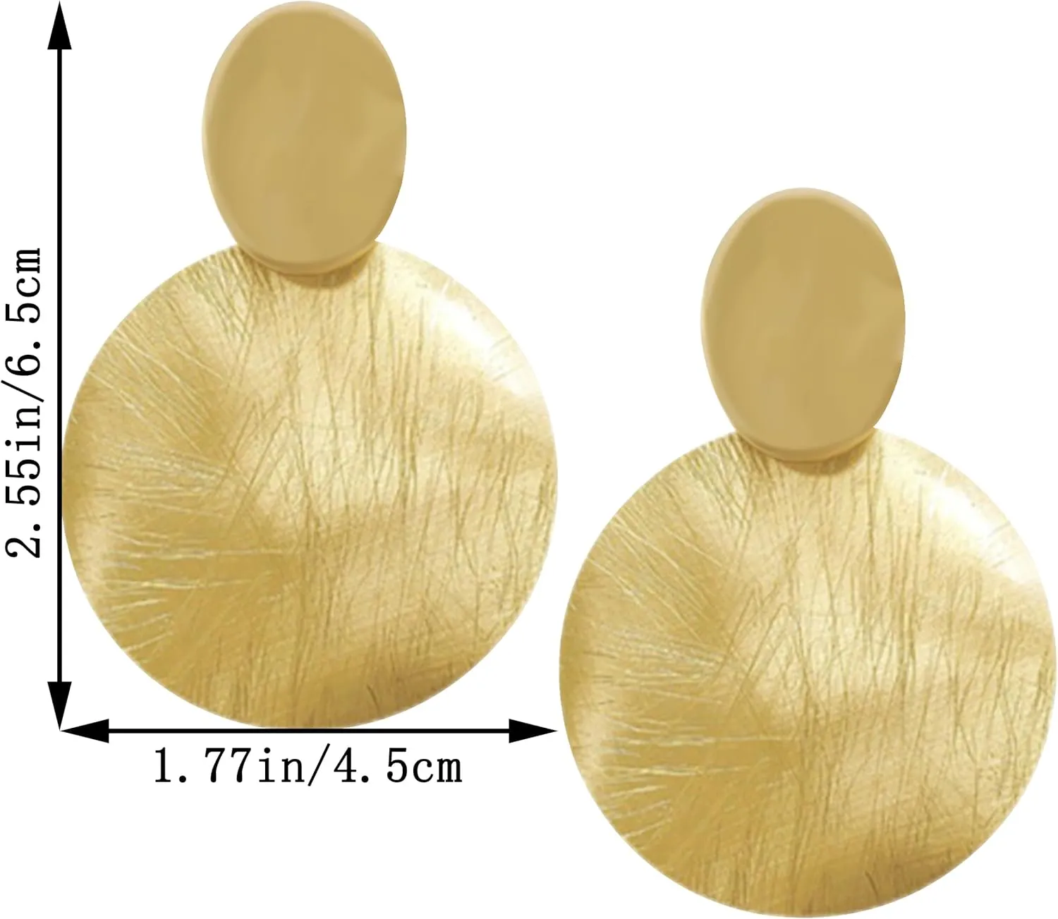 Fashion Big Disc Statement Dangle Earrings For Women Round Disc Geometric Drop Earrings Vintage Gold Silver Earrings For Women