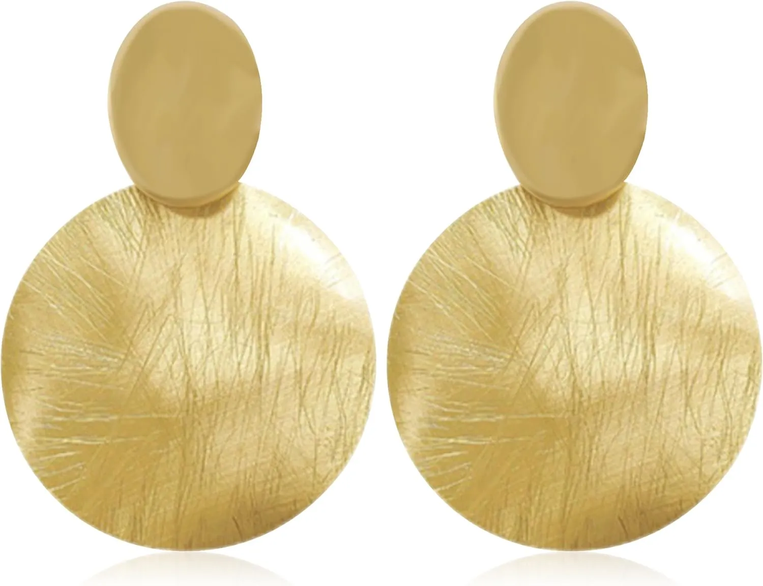 Fashion Big Disc Statement Dangle Earrings For Women Round Disc Geometric Drop Earrings Vintage Gold Silver Earrings For Women