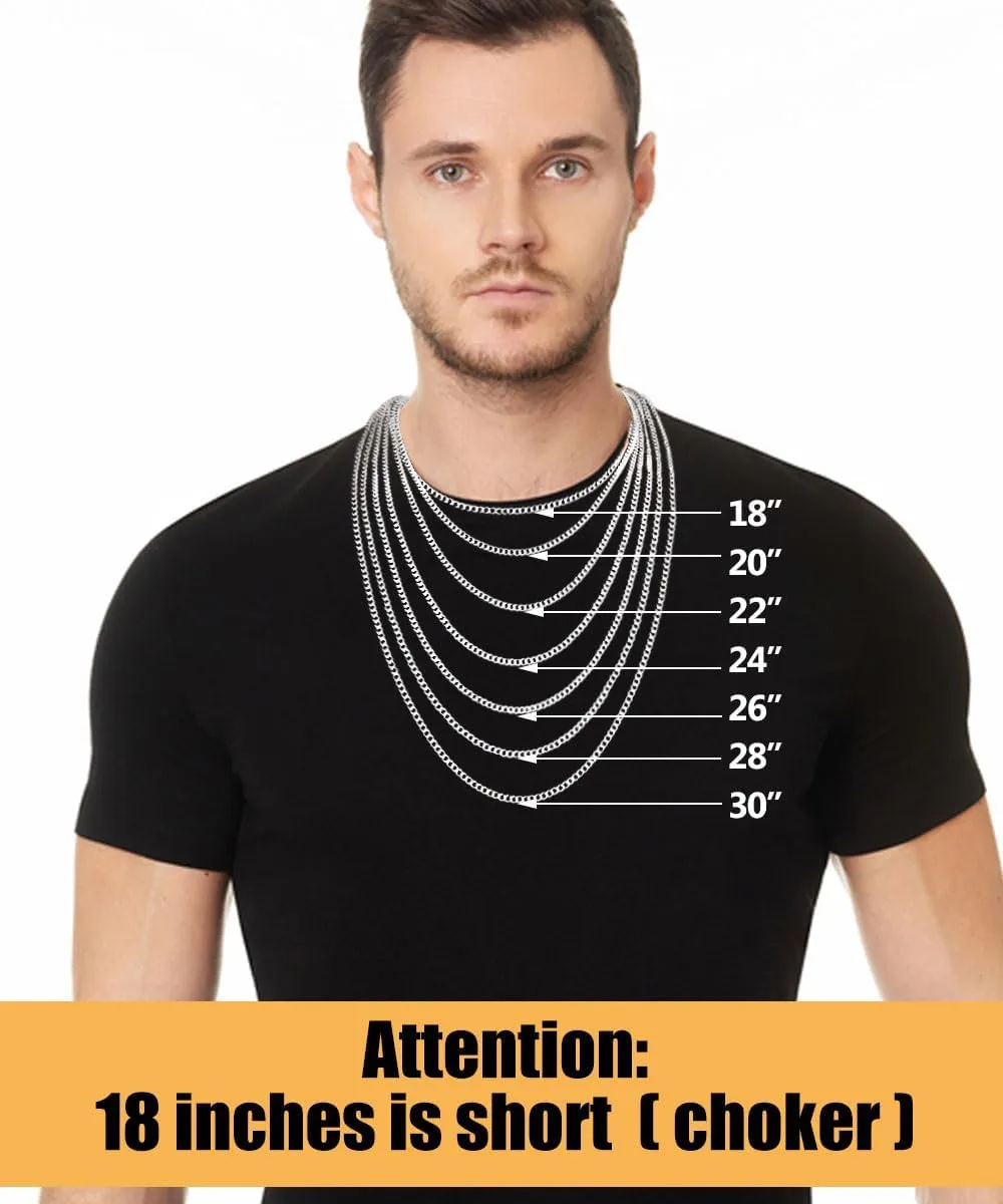 Fiusem Gold Plated Cross Necklace for Men, Mens Cross Necklaces with 3.5mm Chain and Stainless Steel Pendant, Cuban Chain 16-24 Inch